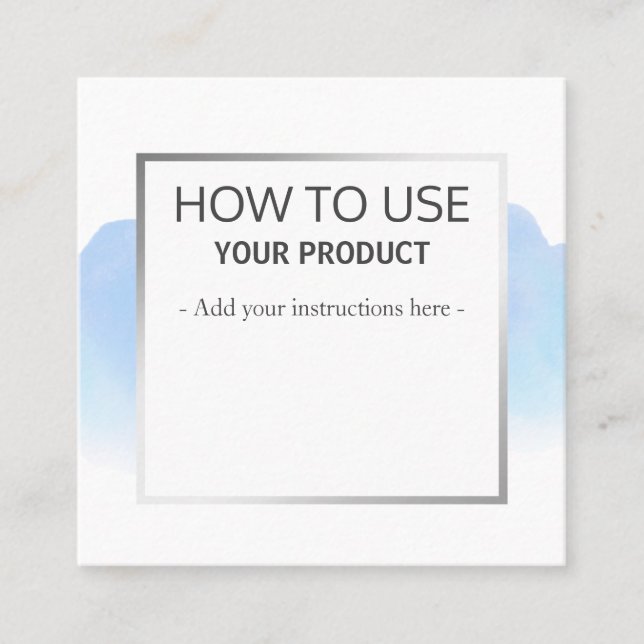 How To Use Gentle Watercolor Blue Instruction Card (Front)