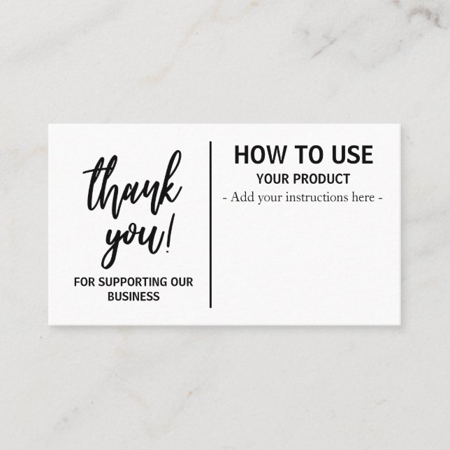 How To Use Instruction Cards (Front)