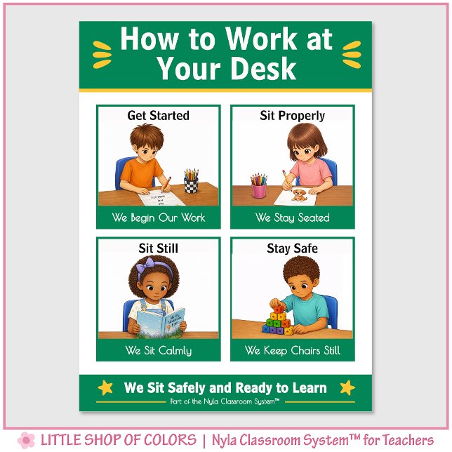 How to Work at Your Desk Classroom Anchor Chart (Creator Uploaded)