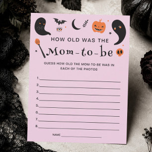 How was Old the Mum Halloween Baby Shower Game Invitation