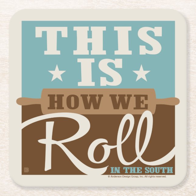 How We Roll Square Paper Coaster (Front)