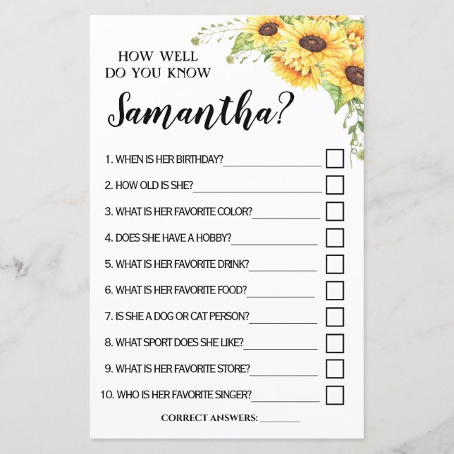 How well do you know bride english spanish game (Front)