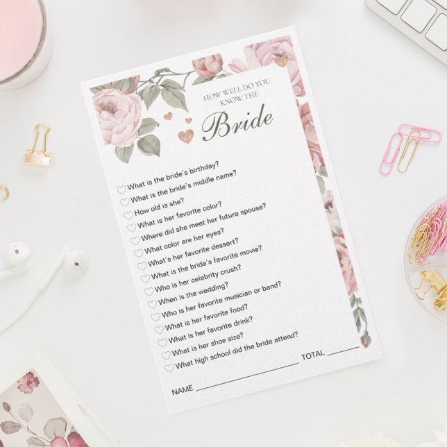 How Well Do You Know the Bride Bridal Shower Game (How Well Do You Know the Bride Bridal Shower Game)