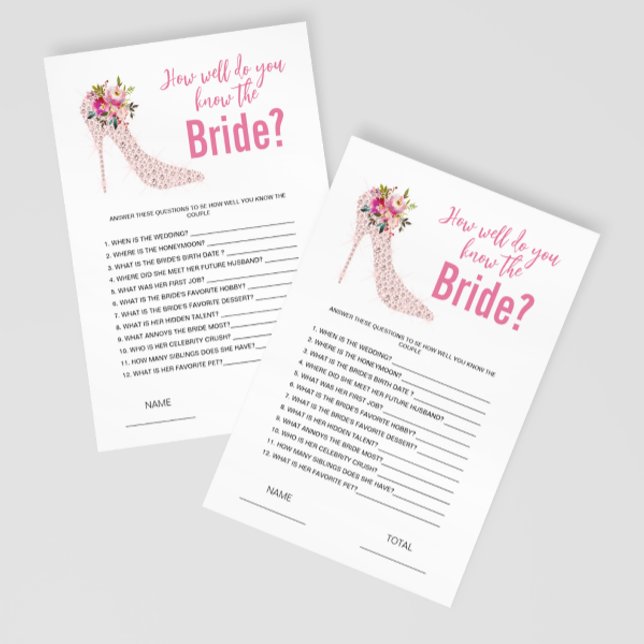 How well do you know the Bride Bridal Shower Game (Creator Uploaded)