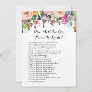How Well Do You Know The Bride Card. Floral