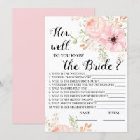 How well do you know the Bride Floral Bridal Game