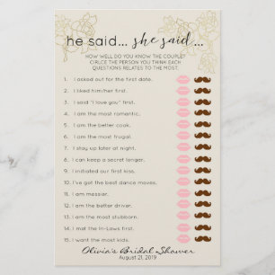 How Well Do You Know the Bride Game, Bridal Shower Flyer