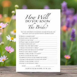 How Well Do You Know The Bride Game Card
