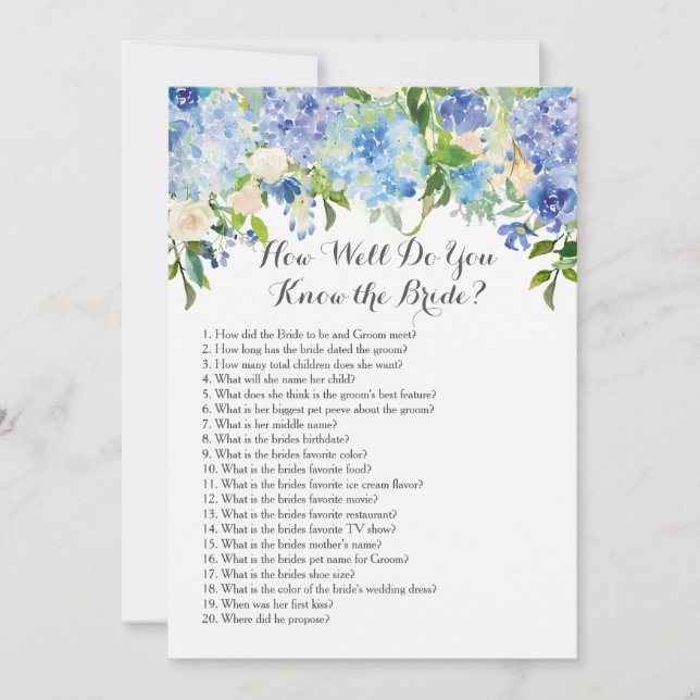 How well do you know the bride? invitation (Front)