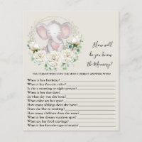 How well do you know the mummy Baby Shower Game