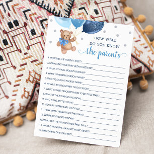 How Well Do You Know The Parents Teddy Bear Card