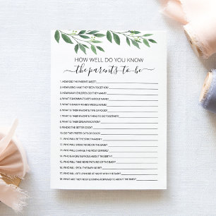 How well do you know the Parents-to-be Card