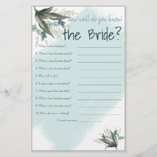 How Well Know the Bride? Bridal Shower Game Flyer