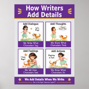 How Writers Add Details Classroom Anchor Chart