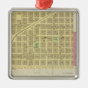 Howard and Grenola, Elk County, Kansas Metal Tree Decoration