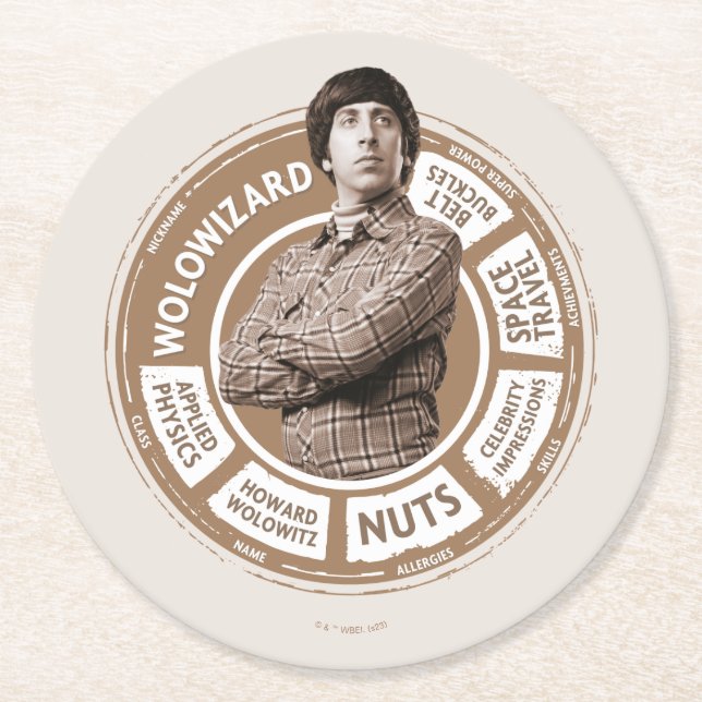 Howard Info Graphic Round Paper Coaster (Front)