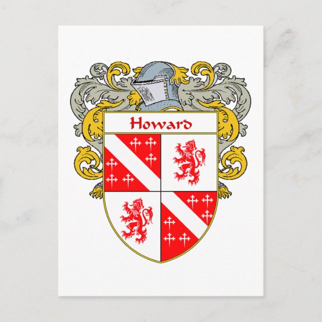 Howard Irish Coat of Arms (Mantled) Postcard (Front)