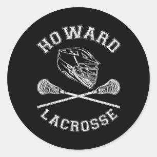 Howard Lacrosse Vintage Distressed Retro Lax Classic Round Sticker