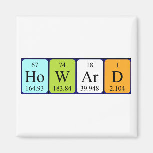 Howard periodic table name magnet