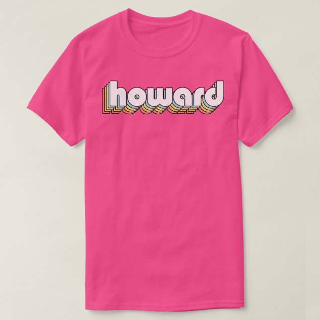 Howard Retro Rainbow Typography Faded Style T-Shirt (Design Front)