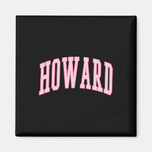Howard Vintage Preppy Varsity Pink Sports Magnet