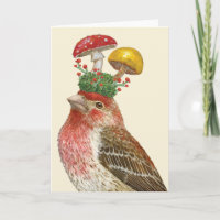 Howard with Mushrooms Folded Greeting Card