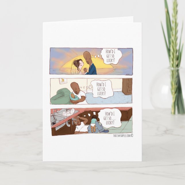 How'd I Get So Lucky Anniversary/Love Card (Front)