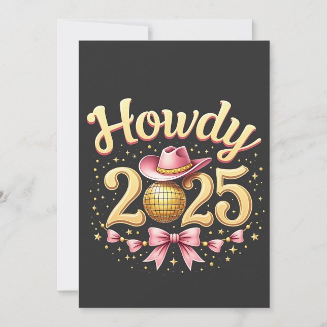 Howdy 2025 New Year Eve Cowboy Western  Invitation (Front)