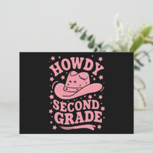 Howdy 2nd Grade Cowboy Cowgirl Back To School Invitation