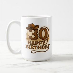 Howdy, 30: Western Birthday Mug