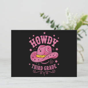 Howdy 3rd Grade Cowboy Cowgirl Back To School Invitation