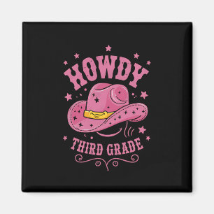 Howdy 3rd Grade Cowboy Cowgirl Back To School Magnet