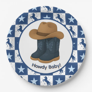 Howdy Baby Boy  Paper Plate