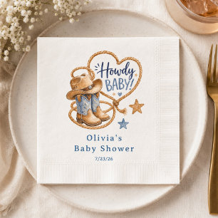 Howdy Baby Cowboy Paper Napkin