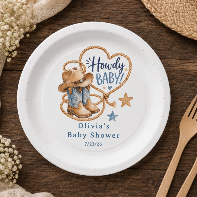 Howdy Baby Cowboy Paper Plate (Creator Uploaded)