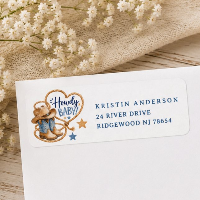 Howdy Baby Cowboy Return Address Label (Creator Uploaded)
