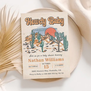 Howdy Baby Cowboy Western Baby Shower Invitation