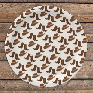 Howdy Baby! Cowboy Western Baby Shower Paper Plate
