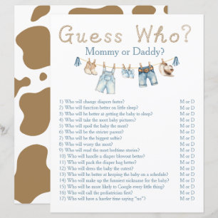 Howdy Baby Little Cowboy Baby Shower Invitation