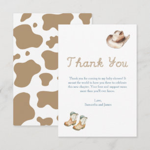 Howdy Baby Little Cowboy Baby Shower Thank You Card