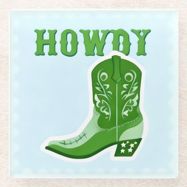 HOWDY Bar Glass Coaster (Front)