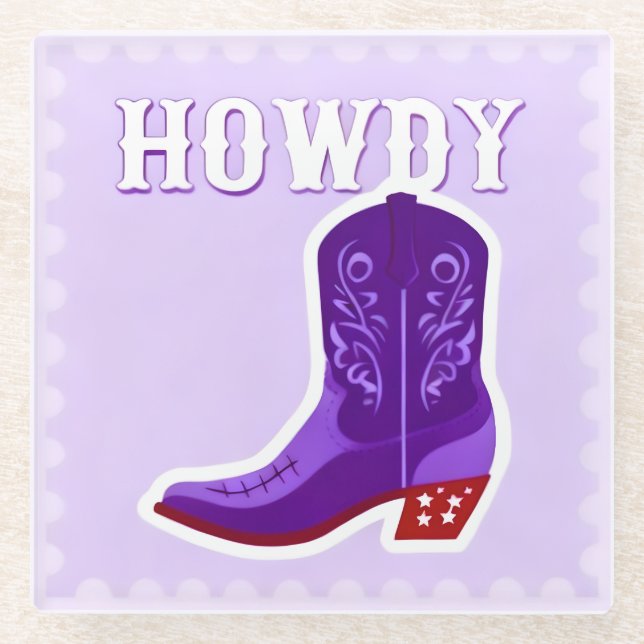 HOWDY Bar Glass Coaster (Front)