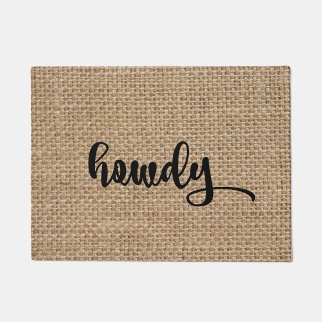 Howdy Burlap Doormat (Front)