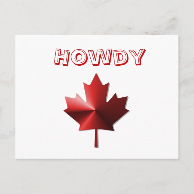 Howdy Canada Flag Maple Leaf Postcard (Front)