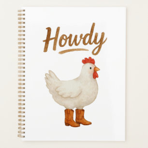 Howdy Chicken in Cowboy Boots Planner