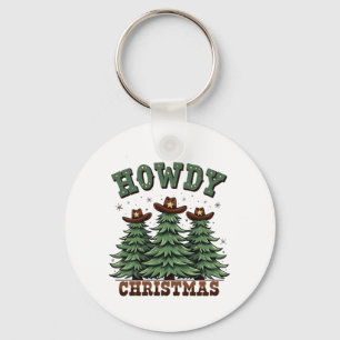 Howdy Christmas Cactus Western Xmas  Key Ring