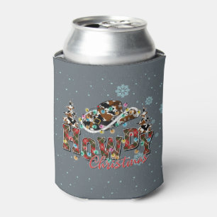 Howdy Christmas Cowboy Christmas Tree Can Cooler