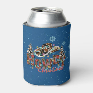 Howdy Christmas Cowboy Christmas Tree Can Cooler