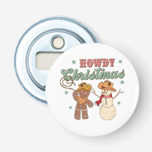 Howdy Christmas Cowboy Snowman Western Funny Bottle Opener