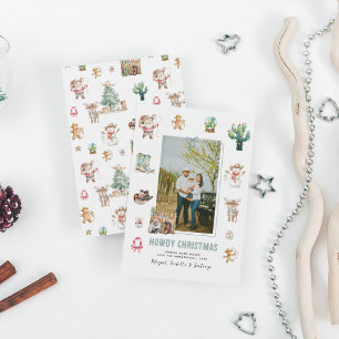 Howdy Christmas   Fun Western Christmas Photo Holiday Card